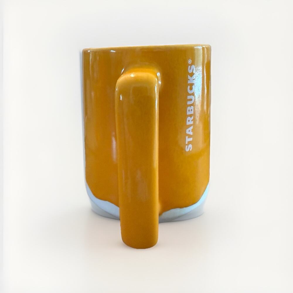 NEW Starbucks 2022 Summer Mango Luster Orange Drip Ceramic Coffee Cup Mug 14oz